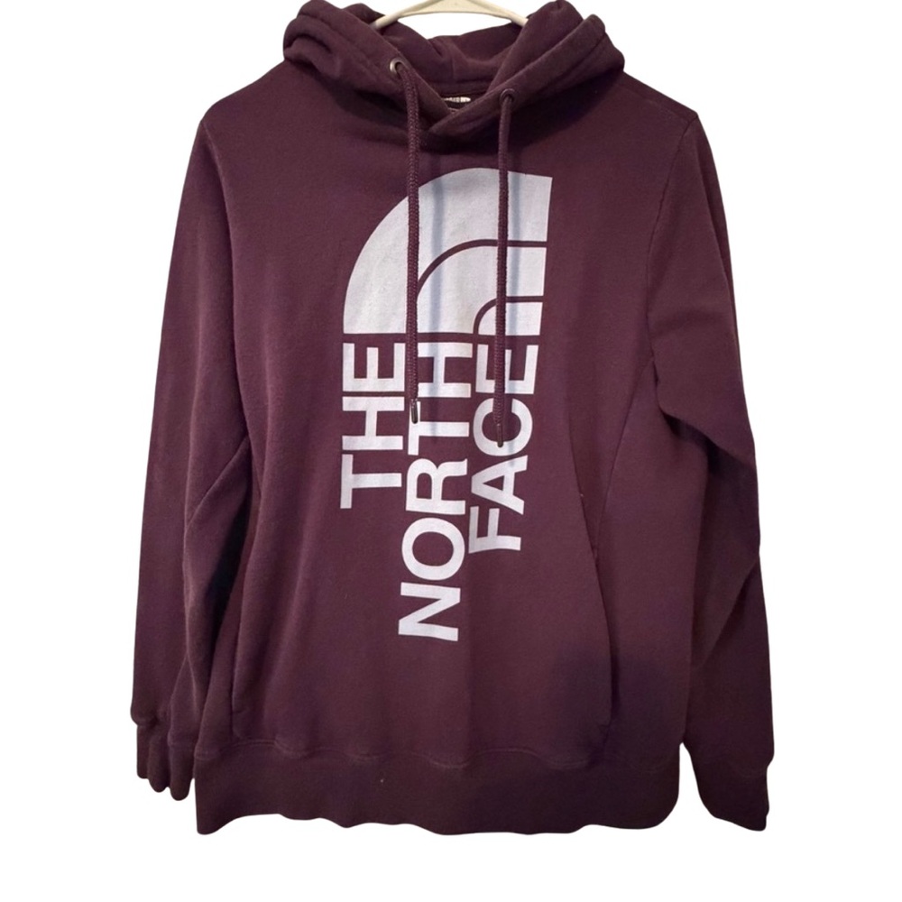 The North Face Womens‎ M Burgundy Logo Hoodie Pullover Sweatshirt